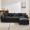 112.2" L-Shape Chenille Upholstered Sofa for Living Room Modern Luxury Sofa Couch with Ottoman and 5 Pillows for Living Room