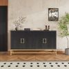 Retro Style Sideboard with Adjustable Shelves,Rectangular Metal Handles and Legs for Kitchen,Living room,and Dining Room