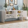Minimalist Style 60"L Large Storage Space Sideboard with 4 Doors and Rebound Device for Living Room and Entryway