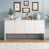 Minimalist Style 60"L Large Storage Space Sideboard with 4 Doors and Rebound Device for Living Room and Entryway