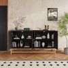 Retro Style Sideboard with Adjustable Shelves,Rectangular Metal Handles and Legs for Kitchen,Living room,and Dining Room