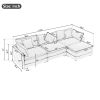112.2" L-Shape Chenille Upholstered Sofa for Living Room Modern Luxury Sofa Couch with Ottoman and 5 Pillows for Living Room
